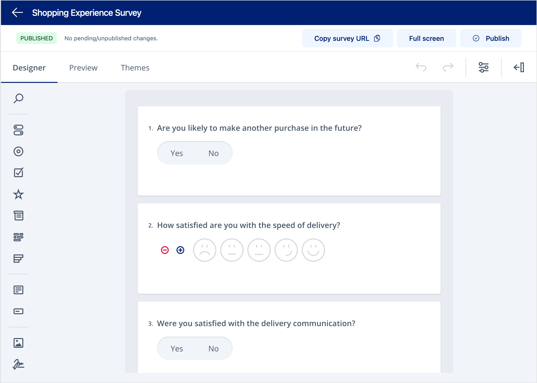 Smart survey editor
